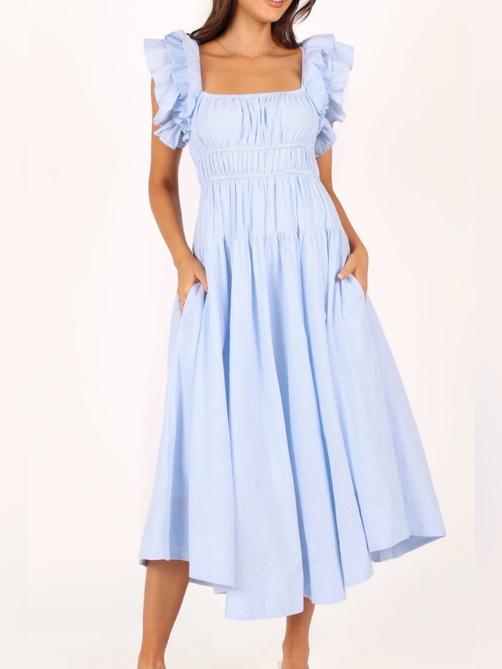 Petal & Pup Linda Midi Dress - BLUE STRIPE